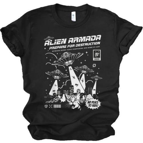 Alien Abduction UFO Lovers Comic Book Style Shirt Unisex Jersey T-Shirt - Bookorys DE