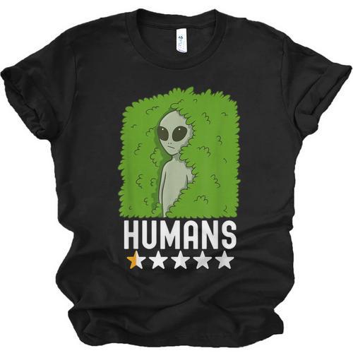 Alien Avoids Humans Sarcastic Introvert Humor Unisex Jersey T-Shirt - Raresse
