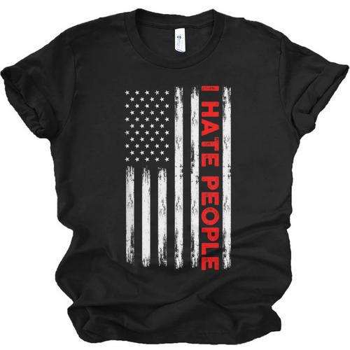 American Flag Loner Geeks Antisocial For Introvert Pride Unisex Jersey T-Shirt - Raresse