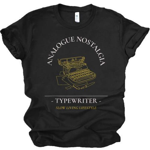 Analogue Nostalgia Typewriter Graphic Unisex Jersey T-Shirt - Figerry