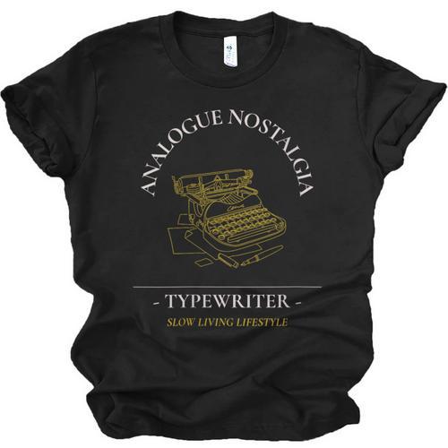 Analogue Nostalgia Typewriter Graphic Unisex Jersey T-Shirt - Figerry