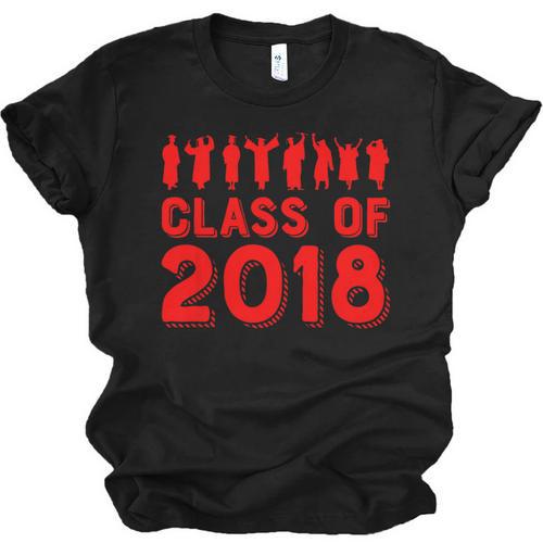 & Red Class Of 2018 Senior Graduation T Shirt Unisex Jersey T-Shirt - Best Gift Smart