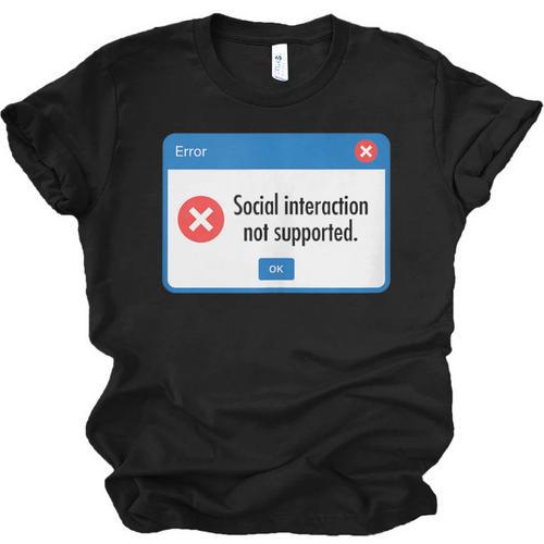 Anti Social Introvert Social Interaction Not Supported Unisex Jersey T-Shirt - Raresse