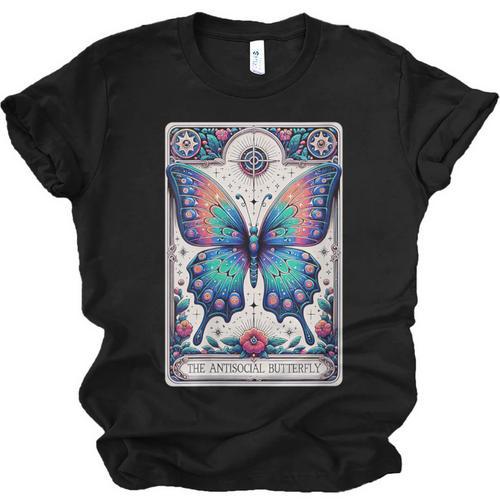 Antisocial Butterfly Introvert Distressed Unisex Jersey T-Shirt - Raresse