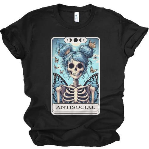Antisocial Butterfly Tarot Card Introvert Women Stay Home Unisex Jersey T-Shirt - Raresse