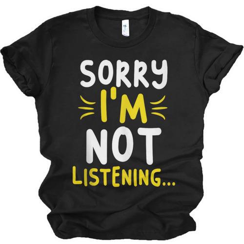 Antisocial Sorry I'm Not Listening Introvert & Anti Social Unisex Jersey T-Shirt - Raresse
