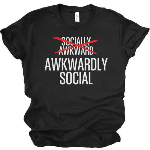 Awkwardly Social Socially Awkward Anxious Introverts Unisex Jersey T-Shirt - Raresse
