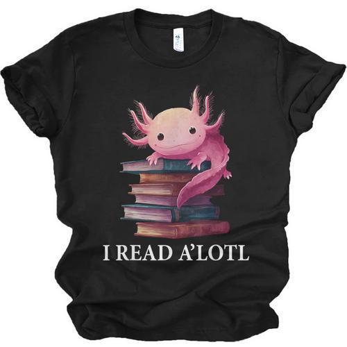 Axolotl Book Lover Librarian Reading Library Readers Unisex Jersey T-Shirt - Bookorys