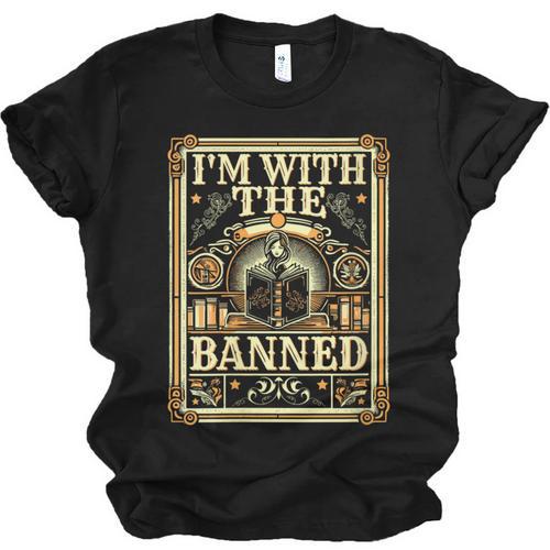 Banned Books Librarian Book Readers I m With The Banned Unisex Jersey T-Shirt - Bookorys AU