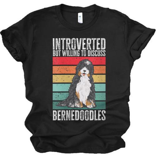 Bernedoodle Dog Introvert Bernedoodle Unisex Jersey T-Shirt - Raresse