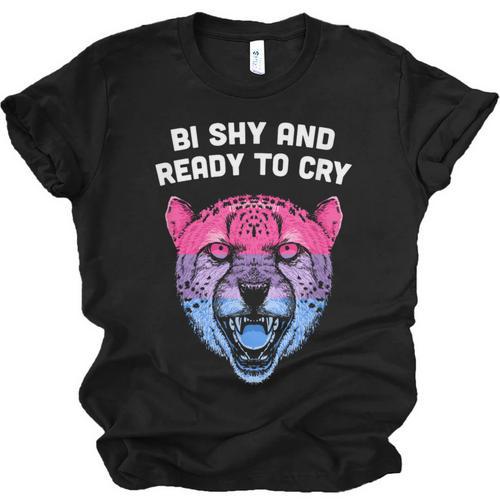 Bi Shy And Ready To Cry Bisexual Introvert Bi Pride Unisex Jersey T-Shirt - Raresse