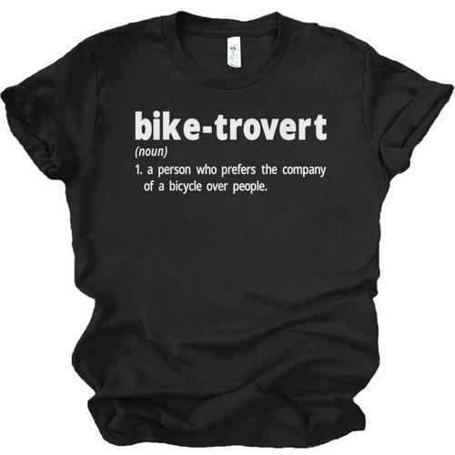 Biketrovert Bicycle Humor Definition Introvert Unisex Jersey T-Shirt - Raresse