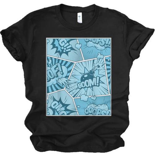 Blue Comic Book Blue Graphic Unisex Jersey T-Shirt - Bookorys AU