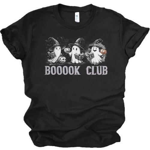 Boo Ghost Books Book Club Halloween Women School Teacher Unisex Jersey T-Shirt - Bookorys UK