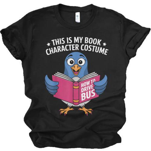This Is My Book Character Costume Cute Pigeon Kids Reading Unisex Jersey T-Shirt - Bookorys CA
