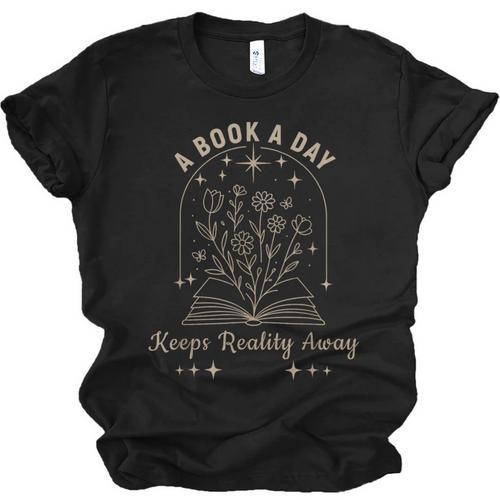 A Book A Day Keeps Reality Away Unisex Jersey T-Shirt - Bookorys CA