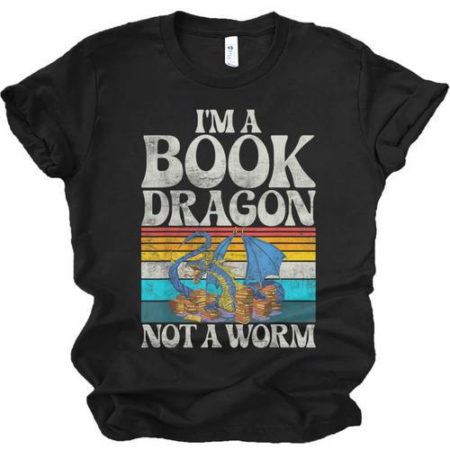 Im a Book Dragon Not a Worm Dragon Unisex Jersey T-Shirt - Bookorys UK