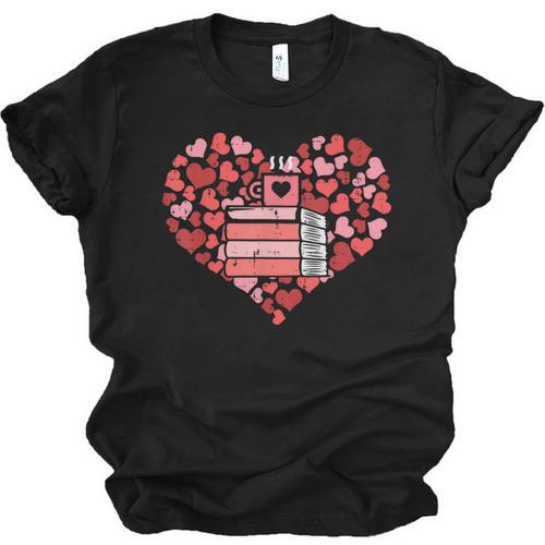 Book Heart Cute Read Book Reading Librarian Across America Unisex Jersey T-Shirt - Bookorys