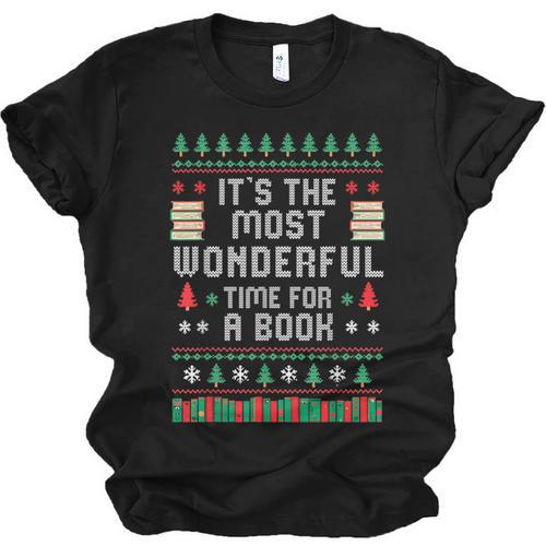 Book Lover Christmas Reader Ugly Sweater Tee Xmas New Year Unisex Jersey T-Shirt - Bookorys UK
