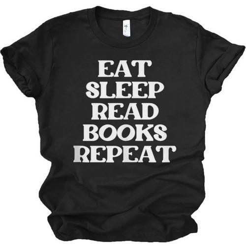 Book Lover Book Eat Sleep Read Books Repeat Unisex Jersey T-Shirt - Bookorys