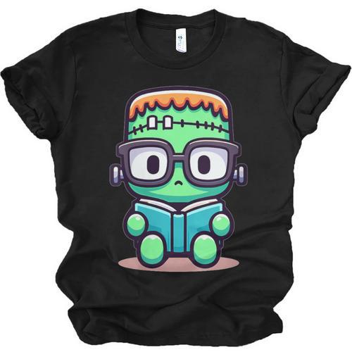 Book Lover Frankenstein's Monster With Reading Glasses Unisex Jersey T-Shirt - Bookorys UK