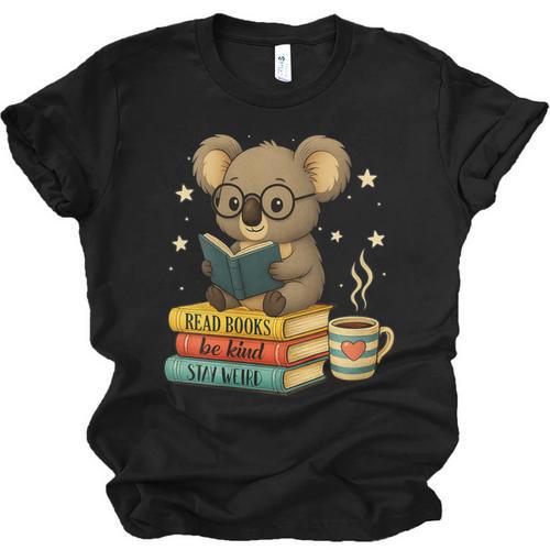 Book Lover Koala Reading Bookish Library Read Books Be Kind Unisex Jersey T-Shirt - Bookorys