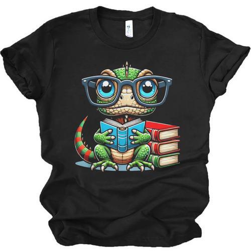 Book Lover Reading Iguana Unisex Jersey T-Shirt - Bookorys CA