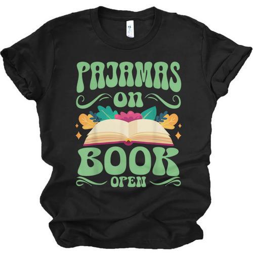 Book And Pajama Pajamas On Book Open Unisex Jersey T-Shirt - Bookorys