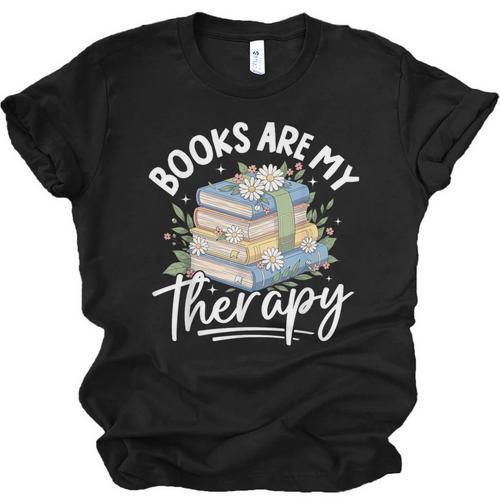 Book Are My Therapy Aesthetic Bookish Reading Unisex Jersey T-Shirt - Bookorys DE