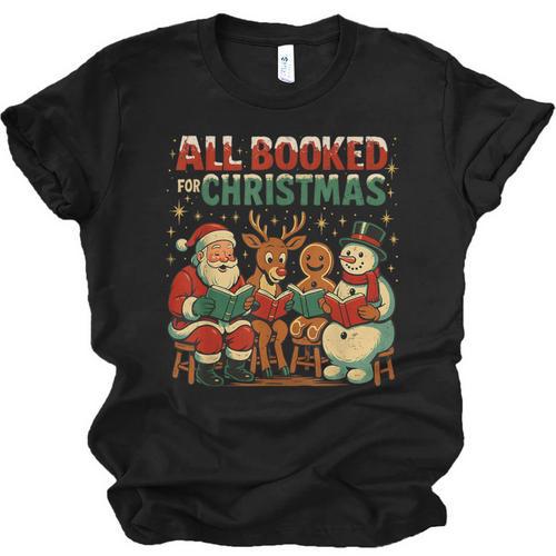 All Booked For Christmas Book Lover Unisex Jersey T-Shirt - Bookorys DE