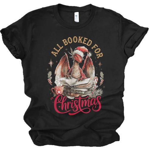 All Booked For Christmas Dragon Unisex Jersey T-Shirt - Bookorys AU