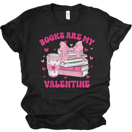 All Booked For Valentines Book Reading Coquette Bow Unisex Jersey T-Shirt - Bookorys CA