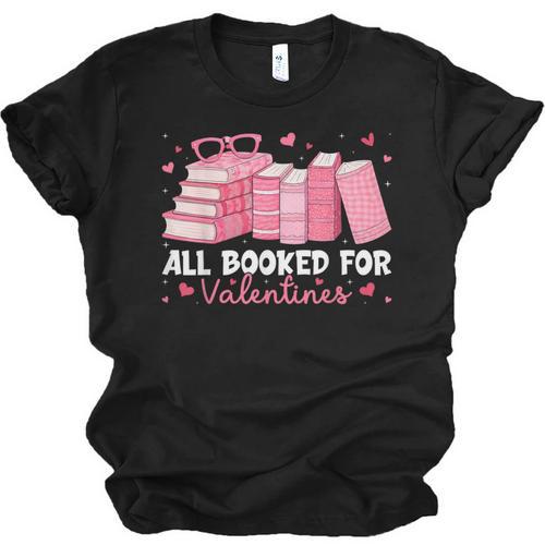 All Booked For Valentines Couple Bookworms Valentine’s Day Unisex Jersey T-Shirt - Bookorys