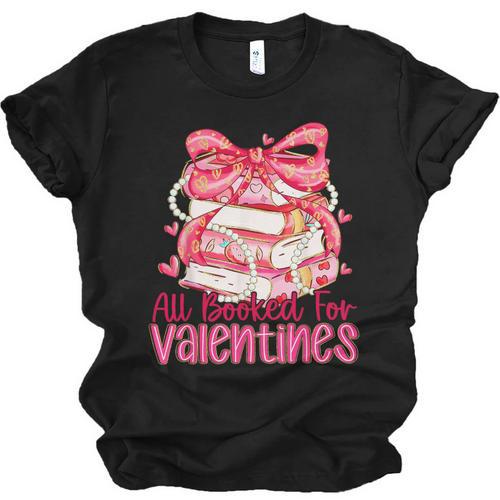 All Booked For Valentines Day Book Lovers Teacher Kids Unisex Jersey T-Shirt - Bookorys