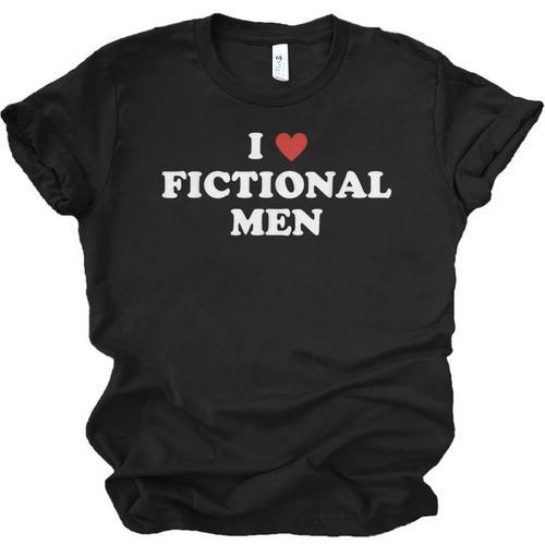 Bookish Quote Reading Lover I Love Fictional Men Unisex Jersey T-Shirt - Bookorys