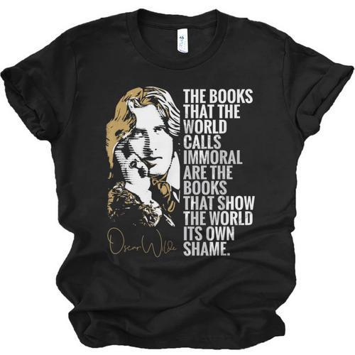 Books Called Immoral World's Shame Dorian Gray Oscar Wilde Unisex Jersey T-Shirt - Bookorys AU