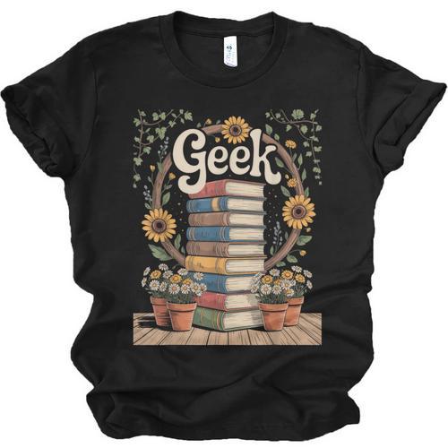 Books Geek Sunflower Floral Cute Vintage Books Reader Lover Unisex Jersey T-Shirt - Bookorys