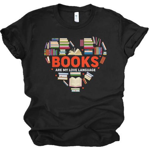Books Heart Valentines Day Books Are My Love Language Unisex Jersey T-Shirt - Bookorys