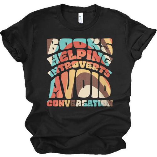 Books Helping Introverts Avoid Conversation Unisex Jersey T-Shirt - Raresse
