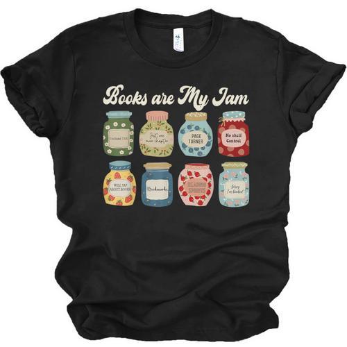 Books Are My Jam Shirt Book Lover Reader Reading Teacher Unisex Jersey T-Shirt - Bookorys UK