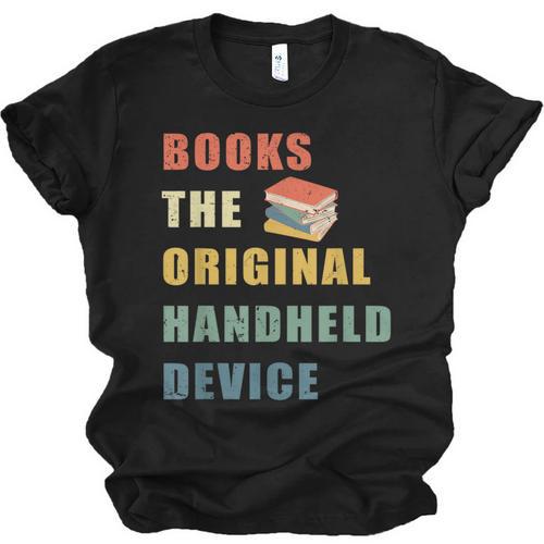 Books The Original Handheld Device Vintage Book Unisex Jersey T-Shirt - Bookorys