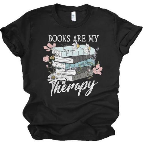 Books Are My Therapy Summer Reading Book Lovers Unisex Jersey T-Shirt - Bookorys UK