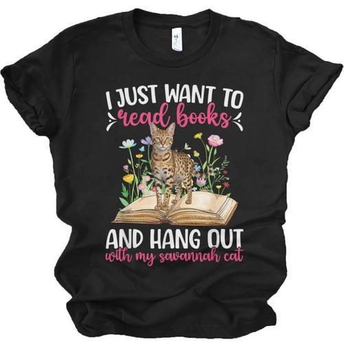 Books And My Savannah Cat Owner Savannah Cat Lover Unisex Jersey T-Shirt - Bookorys AU
