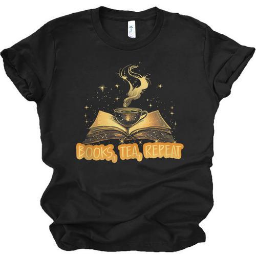 Books Tea Repeat Unisex Jersey T-Shirt - Bookorys UK