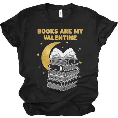 Books Are My Valentine Cute Book Lover Valentine's Day Unisex Jersey T-Shirt - Bookorys DE