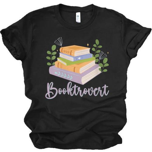Booktrovert Bookworm Introvert Bibliophile Booktrovert Unisex Jersey T-Shirt - Raresse