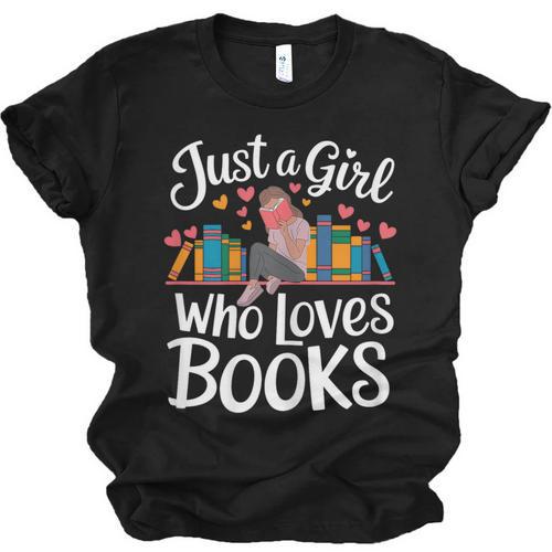 Bookworm Book Just A Girl Who Loves Books Unisex Jersey T-Shirt - Bookorys