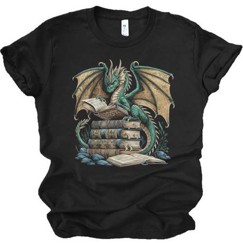 Bookworm Dragons Reading Book Dragons And Books Unisex Jersey T-Shirt - Bookorys DE