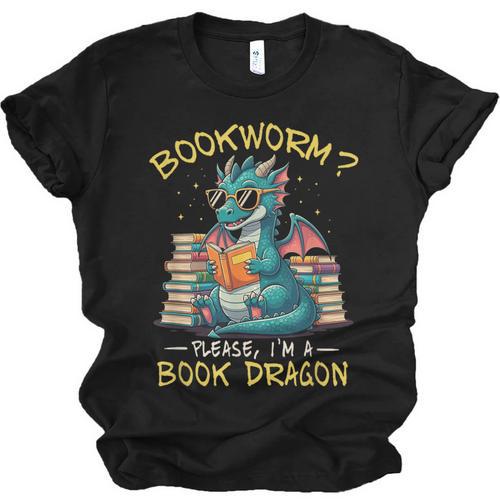 Bookworm I'm A Book Dragon Reading Books Bookish Book Lover Unisex Jersey T-Shirt - Bookorys CA