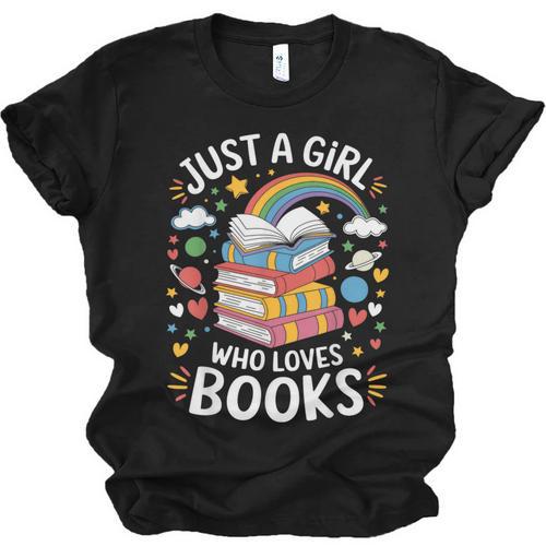 Bookworm Just A Girl Who Loves Books Unisex Jersey T-Shirt - Bookorys DE